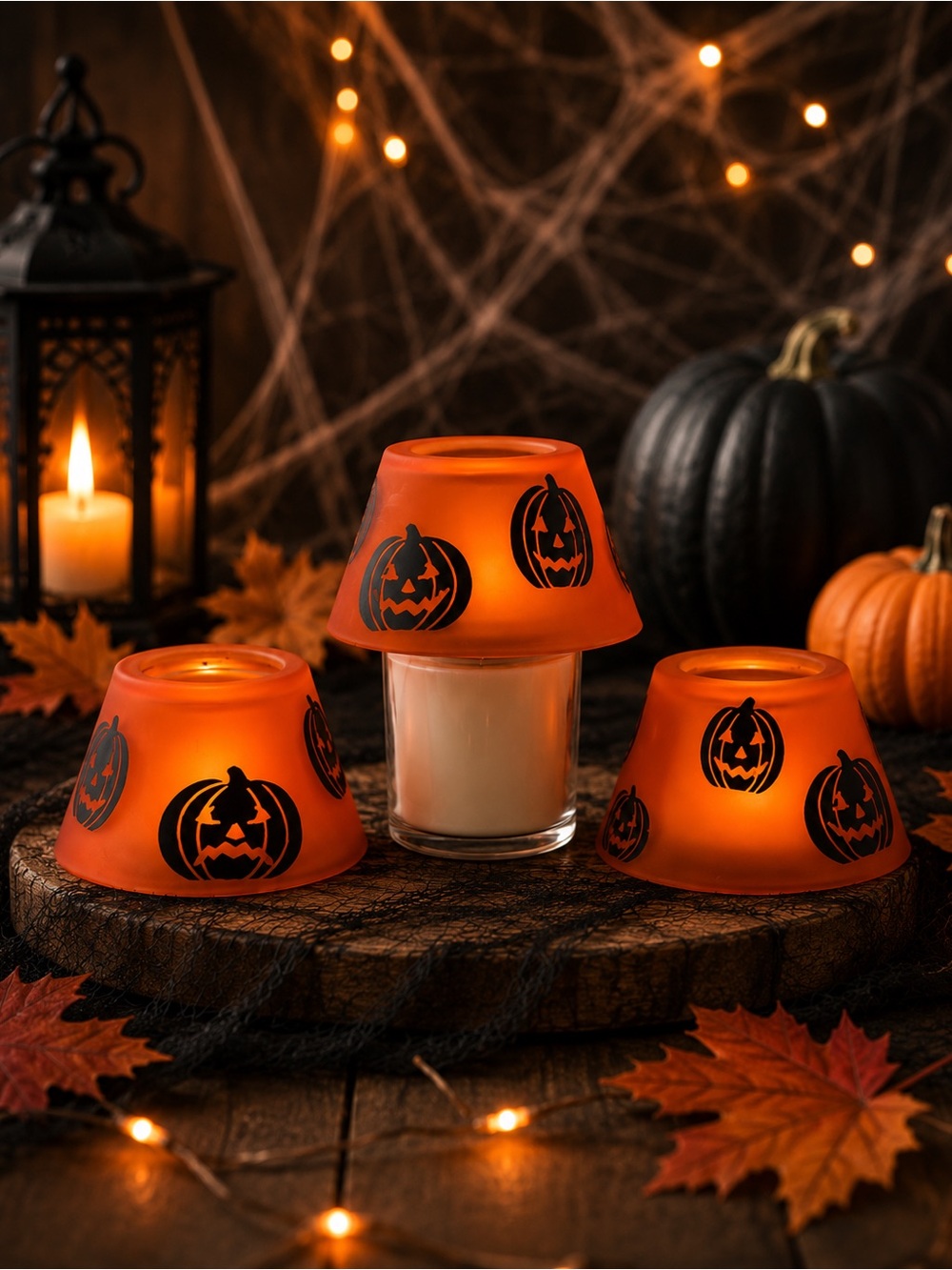 Yankee Candle Halloween Jack O’ Lantern Frosted Glass Candle Shades